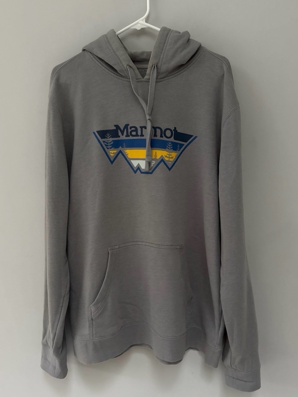 Marmot Gray Pullover Hoodie with Graphic